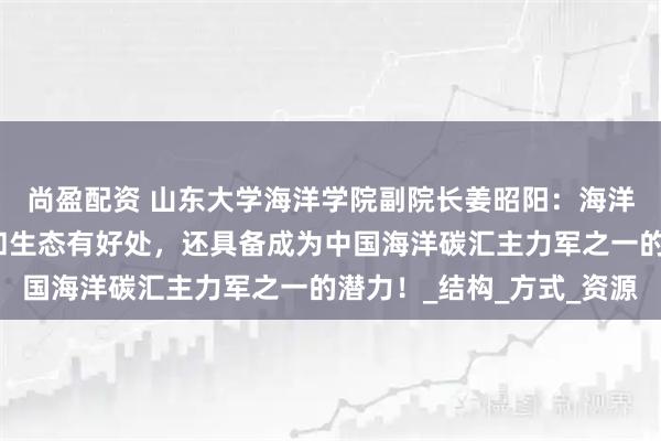 尚盈配资 山东大学海洋学院副院长姜昭阳：海洋牧场不仅对海洋环境和生态有好处，还具备成为中国海洋碳汇主力军之一的潜力！_结构_方式_资源